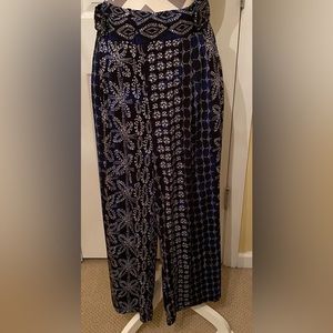 Robert Louis wide leg pants - Size XL - navy/black/white